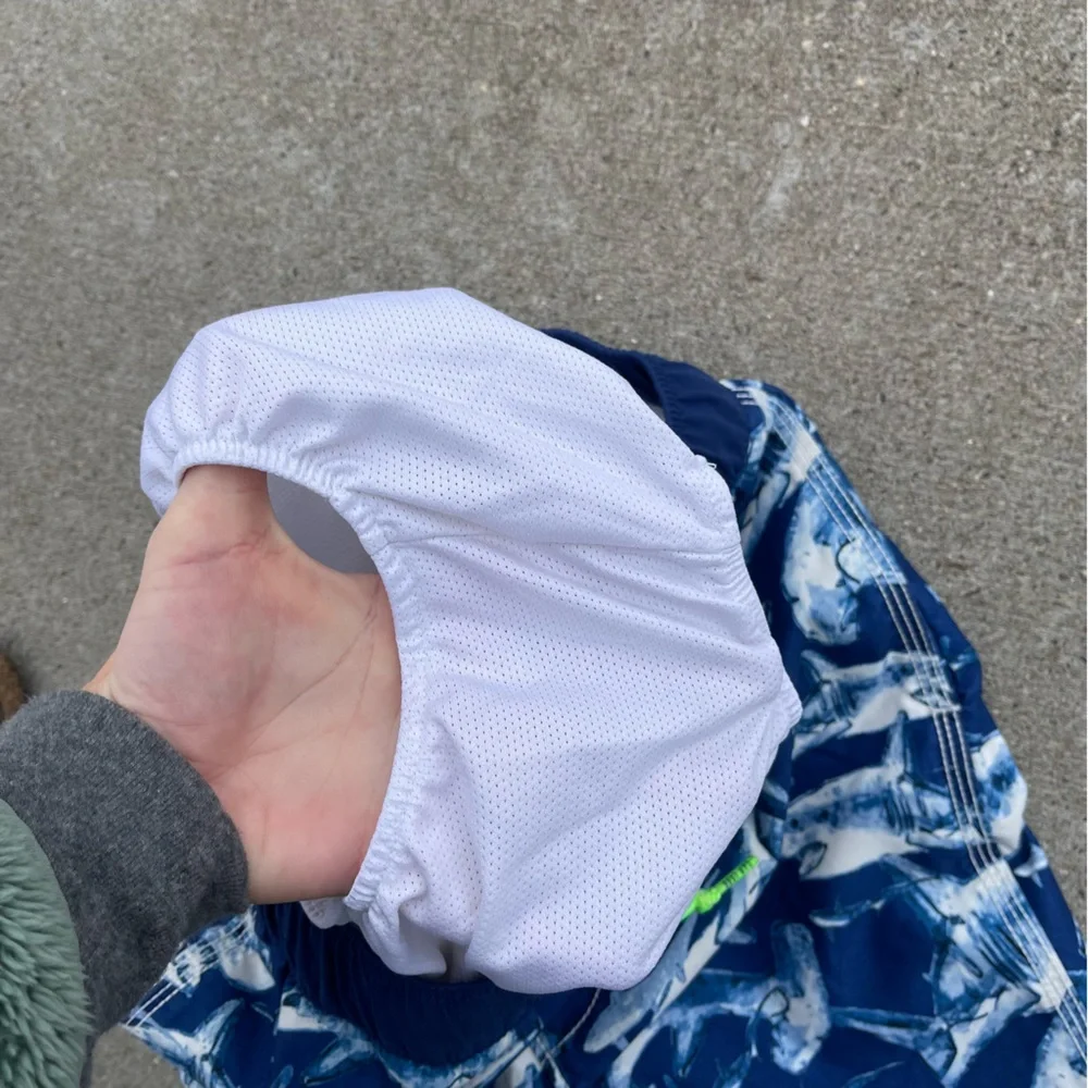Gap Kids Boys Blue and White Shark Theme Swim Trunks size XL 12